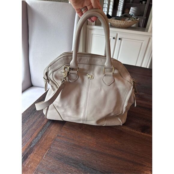 Emma Fox taupe leather satchel - Picture 1 of 14